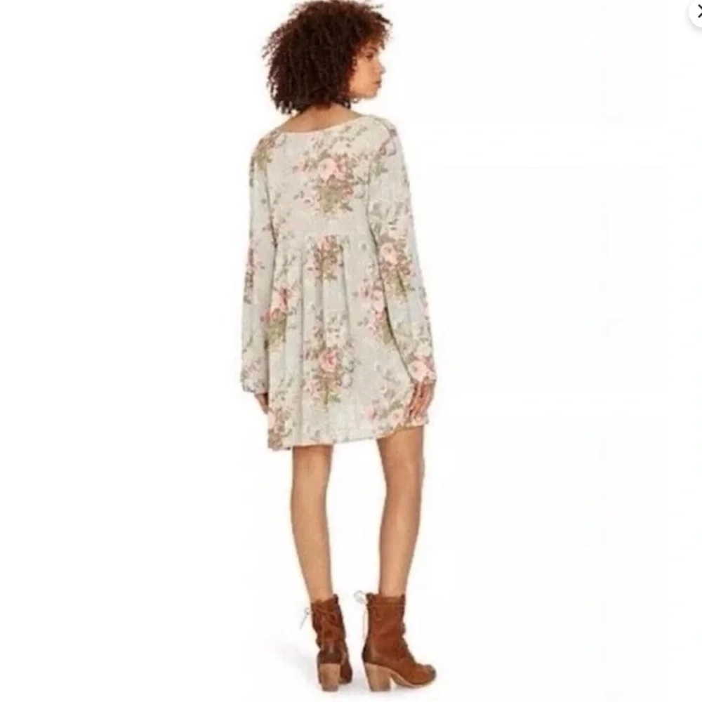 Denim & Supply Ralph Lauren Blue Floral Mini Babydoll Dress Size Medium